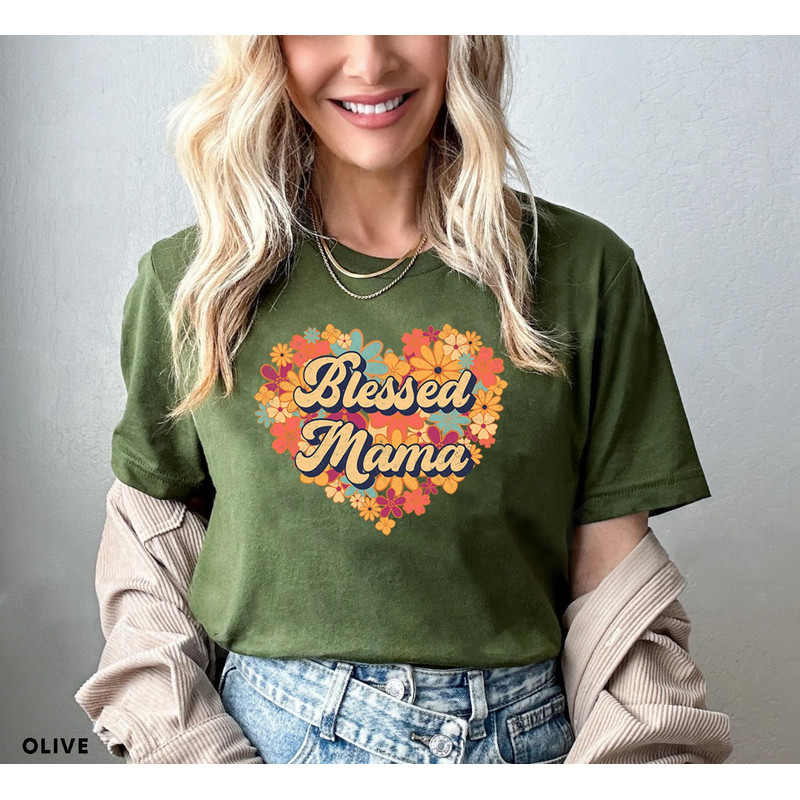 Blessed Mama Shirt, Floral Mom Shirt, Mothers Day Shirt, Cute Mom Shirt, Gift For Mom, Floral Women Tee - 4.jpg