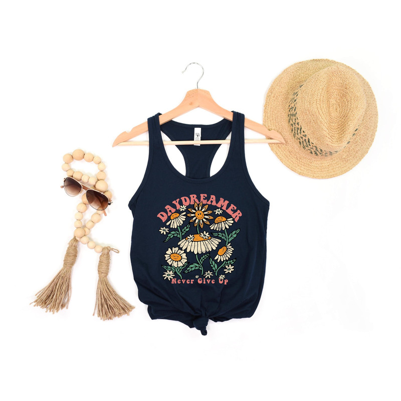 Boho Floral Tank T shirt, Hippie Tank, Daydreamer Top, Retro Tank Top, Floral Tank, Summer tee, Flowers T shirt, Garden Tee, Plants - 2.jpg