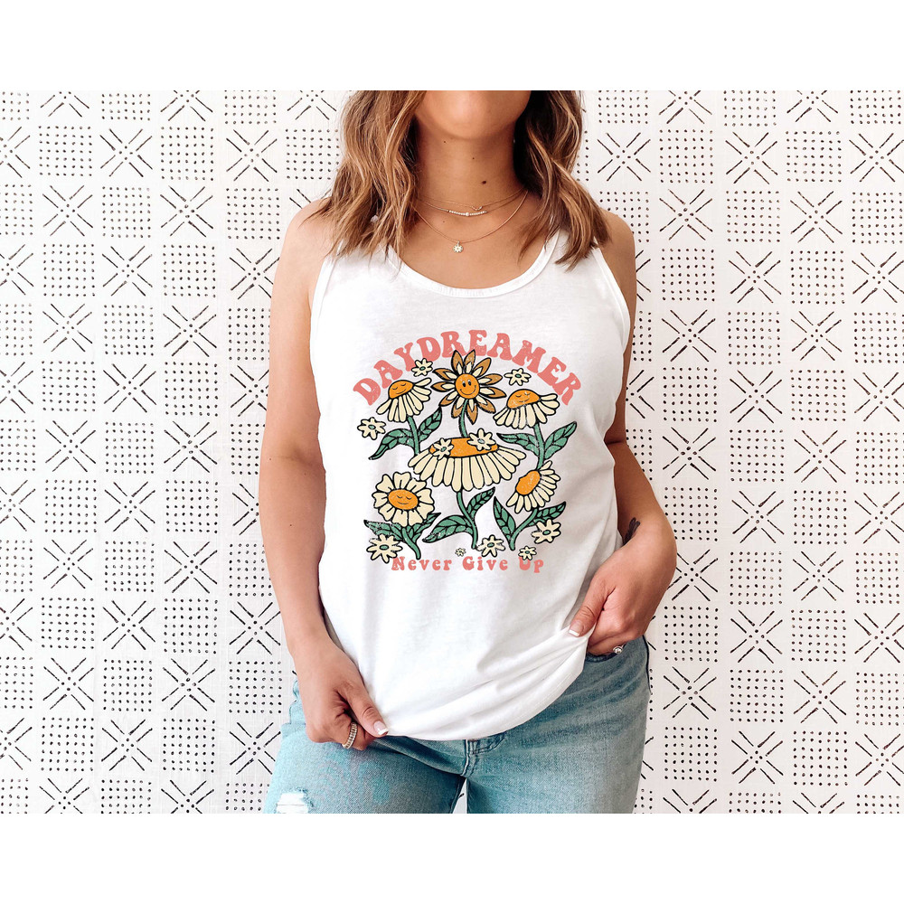 Boho Floral Tank T shirt, Hippie Tank, Daydreamer Top, Retro Tank Top, Floral Tank, Summer tee, Flowers T shirt, Garden Tee, Plants - 8.jpg