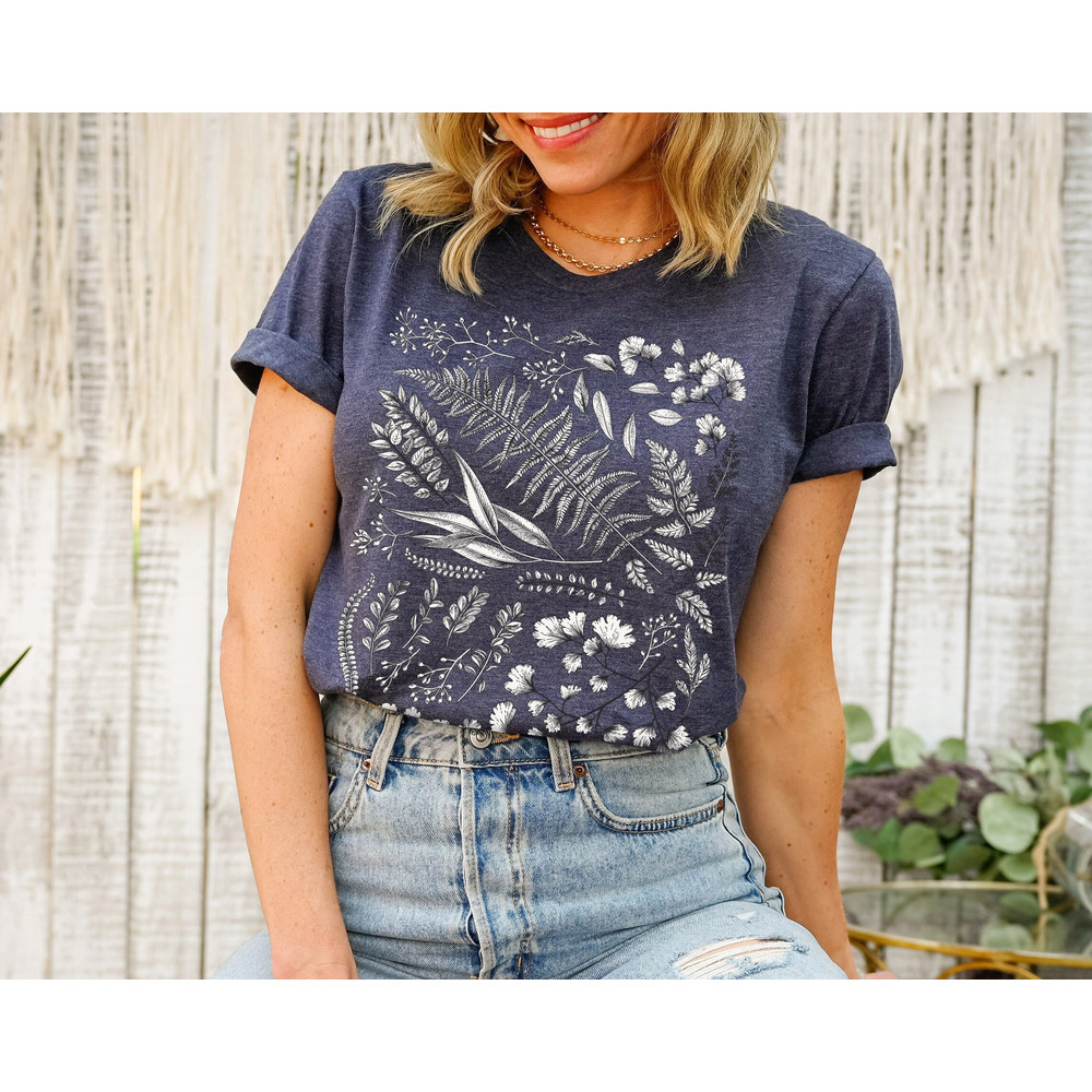 Botanical Shirt, Vintage T-shirt, Flower T shirt, Tee, Vintage Botanical, Botanical Print, Vintage Flower Shirt, Graphic Tshirt, Wildflower - 1.jpg