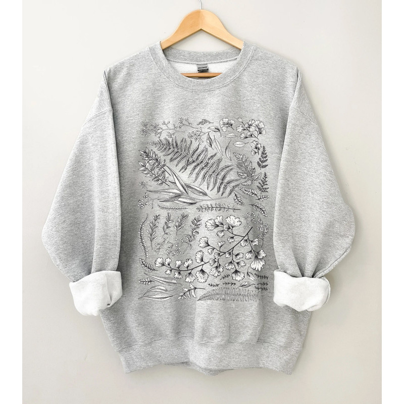 Botanical Sweatshirt, Leaves Vintage T-shirt, Flower T shirt, Vintage Botanical, Womens Sweatshirt, Wildflower - 3.jpg