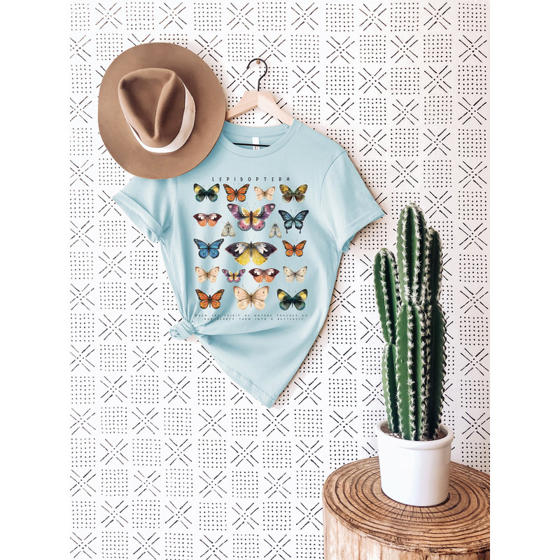 Butterfly Chart Shirt - Ivory Shirt Short Sleeve Tee, Trendy Camping T-Shirt Gift For Friend, Custom Retro Graphic Tee - 4.jpg