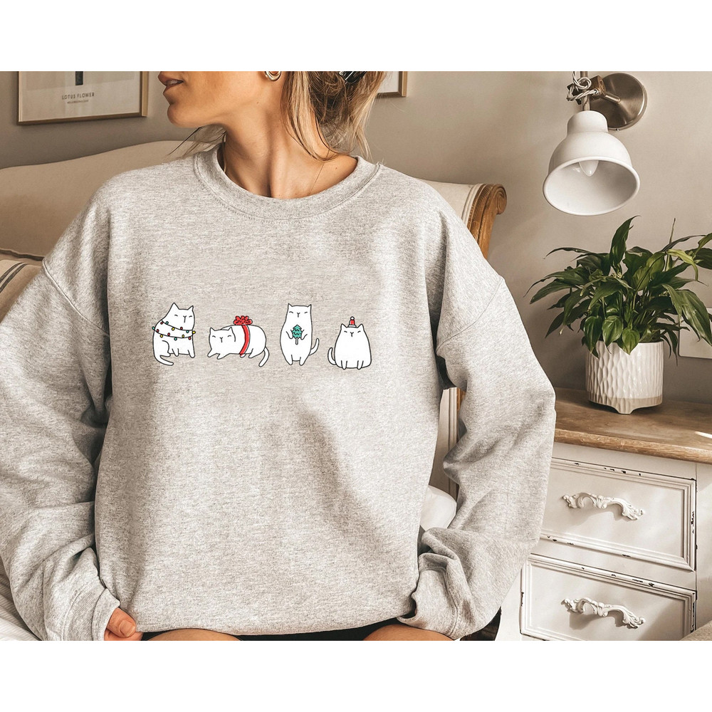 Cat Christmas Sweater Cat Shirts Vintage Kittens Cute Ugly Christmas Sweatshirt Retro Holiday Gifts Christmas Gift for Mom Cat Lover Gifts - 4.jpg