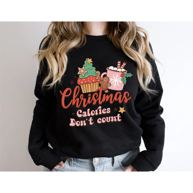 Christmas Calories Don't Count Sweater, Funny Christmas Sweatshirt, Christmas Sweater, Christmas Gift, Holiday Crewneck, Winter Sweater - 5.jpg