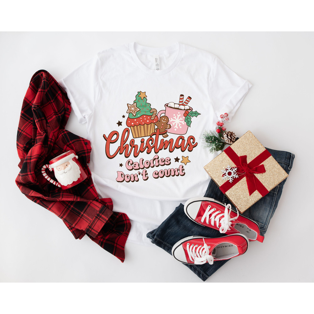Christmas Calories Don't Count Shirt, Retro Christmas, Womens Christmas Top, Festive Tee Shirt, Festive Top, Womens Christmas T-Shirt - 7.jpg