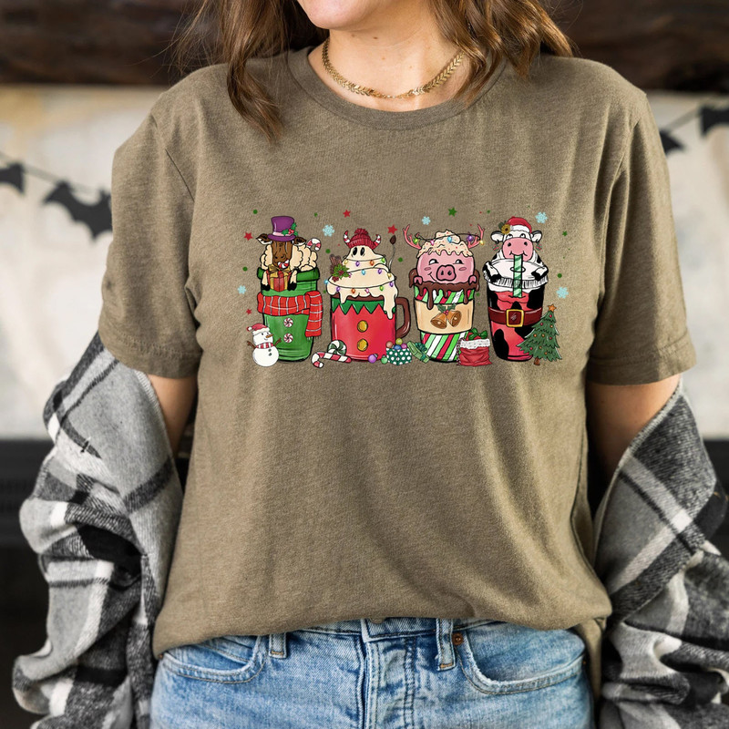 Christmas Coffee Shirt, Peppermint Iced Latte Snowmen Sweets Snow Warm Cozy Winter Women Shirt, Christmas Latte Shirt - 4.jpg
