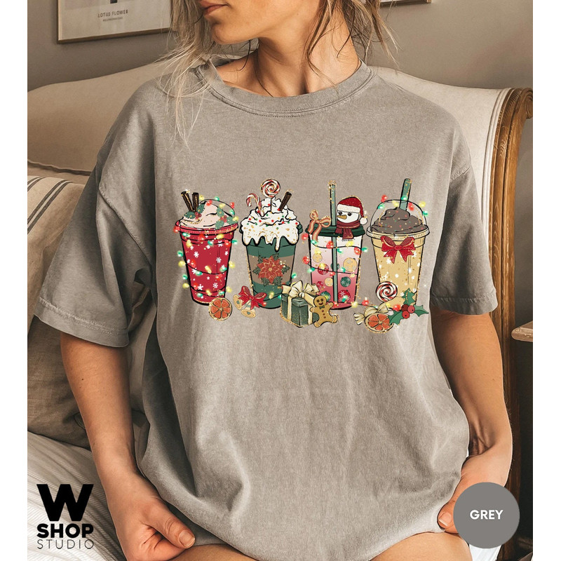 Comfort Colors Christmas coffee t-shirt, cute chritmas tee, Christmas t-shirt, holiday apparel, Christmas tshirt, Retro christmas - 5.jpg