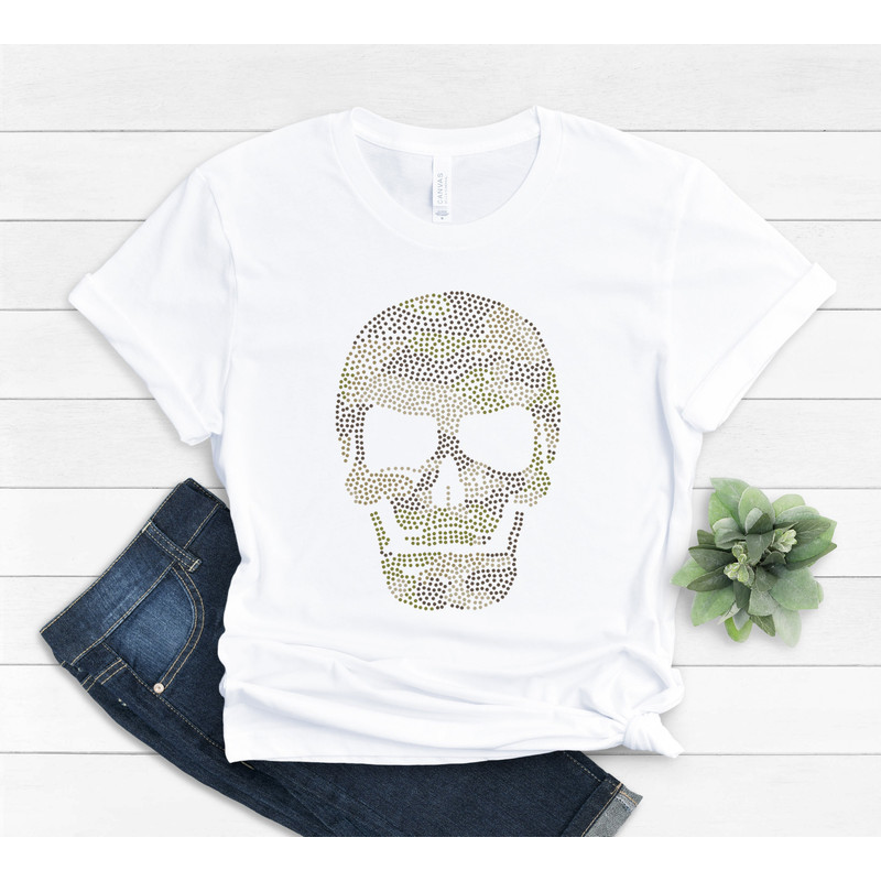 Cool Skull Shirt, Unisex Cool Skull t-shirt, Camouflage Skull, Dots Skull Tee, Skull Tshirt, Camo Shirt for Dad, Best Gift For Father Daddy - 4.jpg