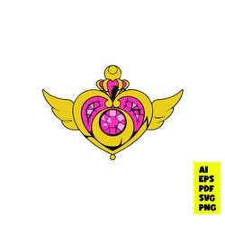 sailor moon svg, sailor moon crisis brooch svg, moon svg, sailor moon character svg, cartoon svg, ai digital file