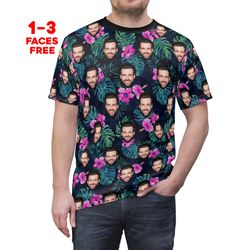 crazy face unisex t-shirt, personalized face shirt, pet dog cat best friend birthday, girlfriend, boyfriend gift, custom