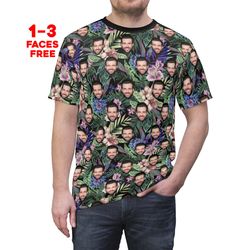 crazy face unisex t-shirt, tropical personalized face shirt, pet, dog, cat face, girlfriend, boyfriend gift, custom gift