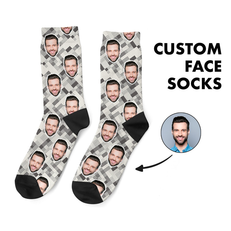 Custom Face Socks, Custom Photo Socks, Face on Socks, Personalized, 80's Geometric Picture Socks, Funny Gift For Her, Him or Best Friends - 1.jpg