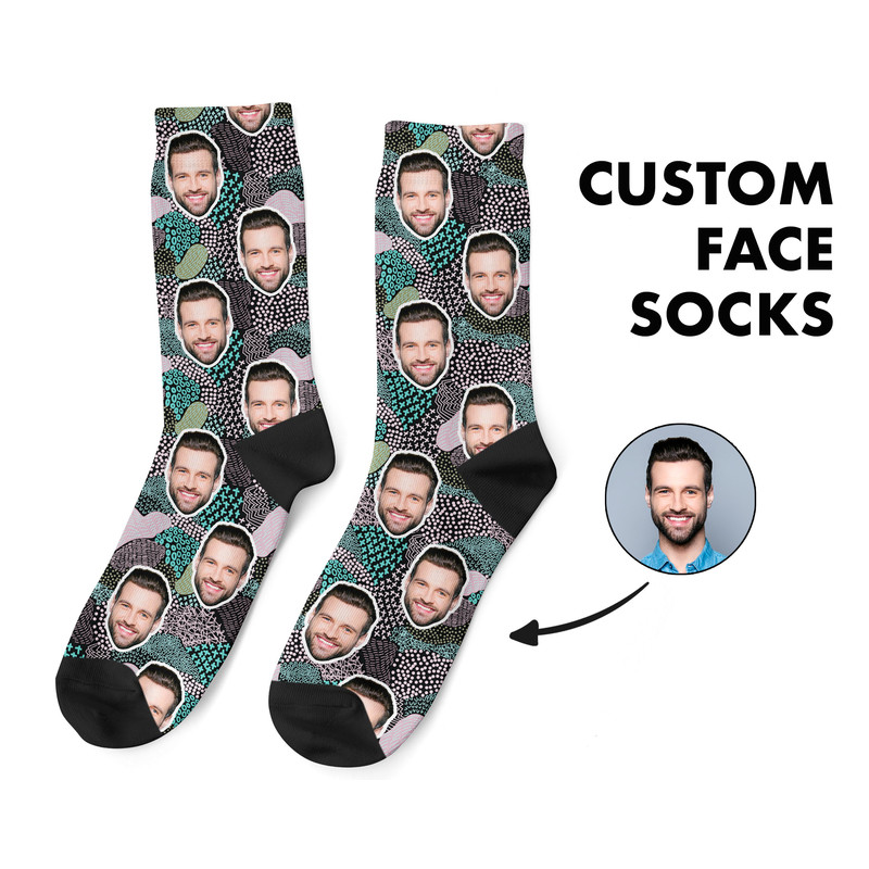 Custom Face Socks, Custom Photo Socks, Face on Socks, Personalized, Geometric Picture Socks, Funny Gift For Her, Him or Best Friends - 1.jpg