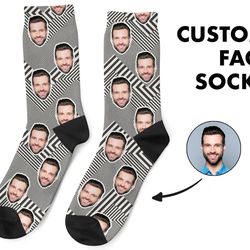 custom face socks, custom photo socks, face on socks, personalized, crazy face picture socks, funny gift for her, him or