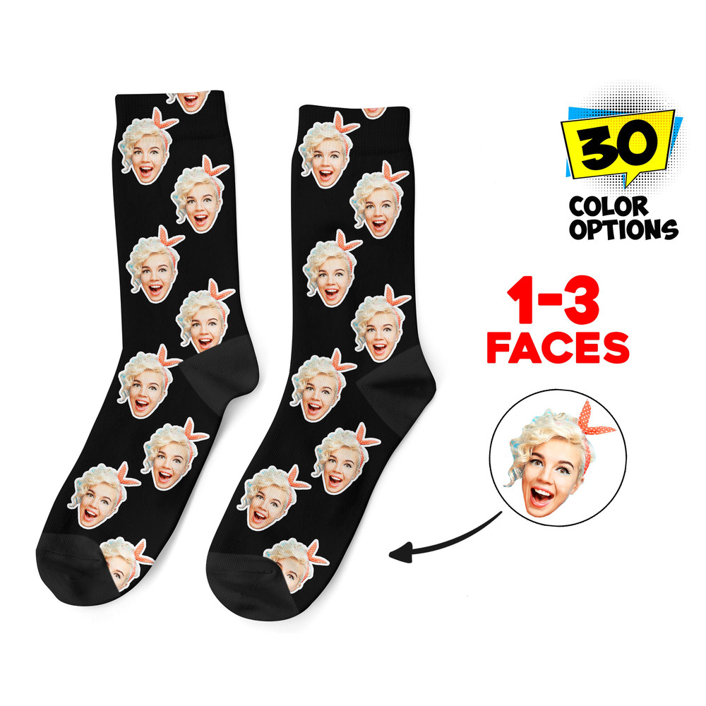 Custom Face Socks, Personalized Photo Socks, Picture Socks, Face on Socks, Customized Funny Photo Gift For Her, Him or Best Friends - 1.jpg