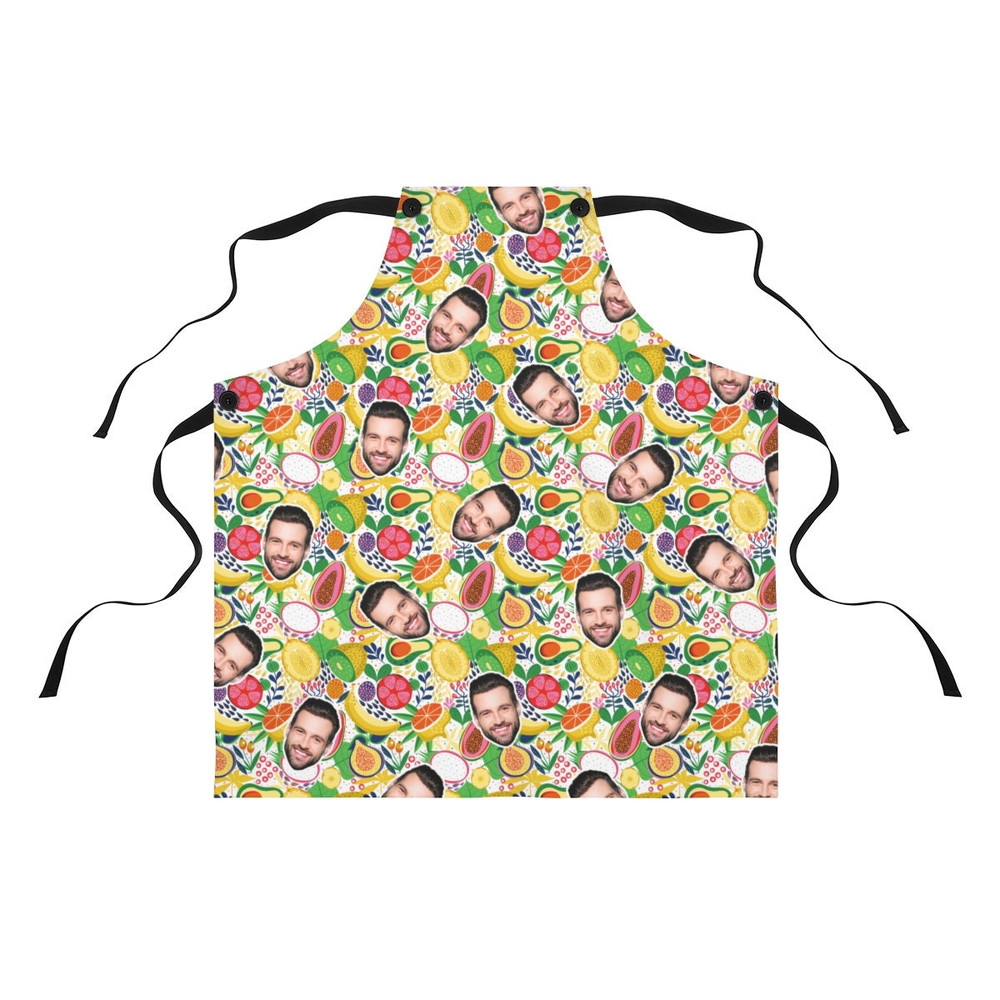 Custom Fruits Apron, Kitchen Photo Apron, Personalized Apron, Funny Crazy Face Kitchen Apron, Fruit Kitchen Apron, Custom Picture Chef Gift - 4.jpg