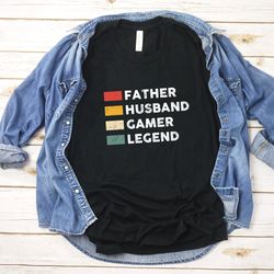 father husband gamer legend retro vintage shirt, dad gift t-shirt, father's day t shirt, best ever for dad gift
