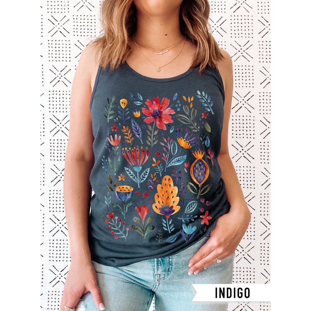 Floral Shirt Tank, Grow Positive Thoughts Tank, Bohemian Style Tank, Butterfly Shirt, Trending Right Now, Women's Graphic Tank, Love Tank - 3.jpg