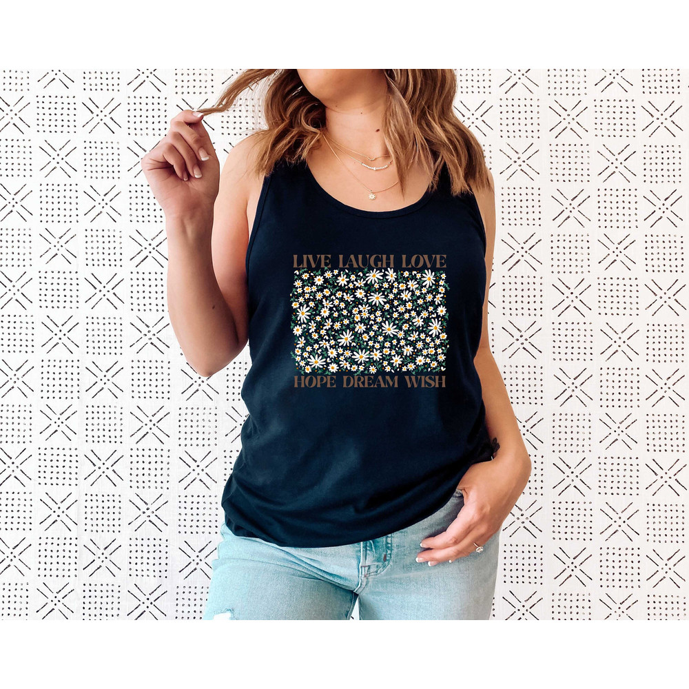 Flower Tank Top Shirt, Gift For Her, Flower Tank Aesthetic, Floral Graphic Tee, Floral Tank, Wild Flower Tank Top, Wildflower T-shirt - 1.jpg