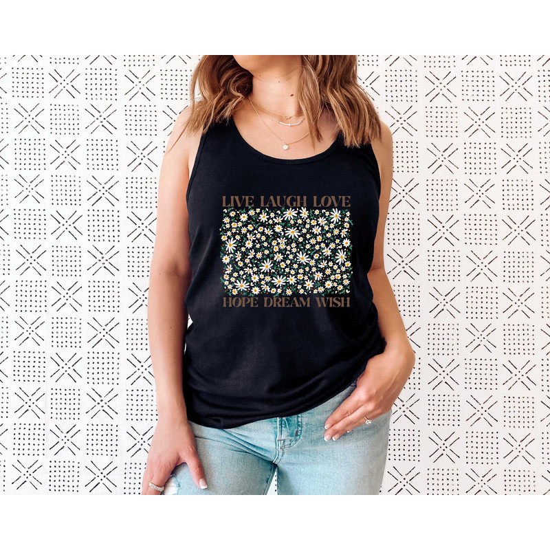 Flower Tank Top Shirt, Gift For Her, Flower Tank Aesthetic, Floral Graphic Tee, Floral Tank, Wild Flower Tank Top, Wildflower T-shirt - 3.jpg