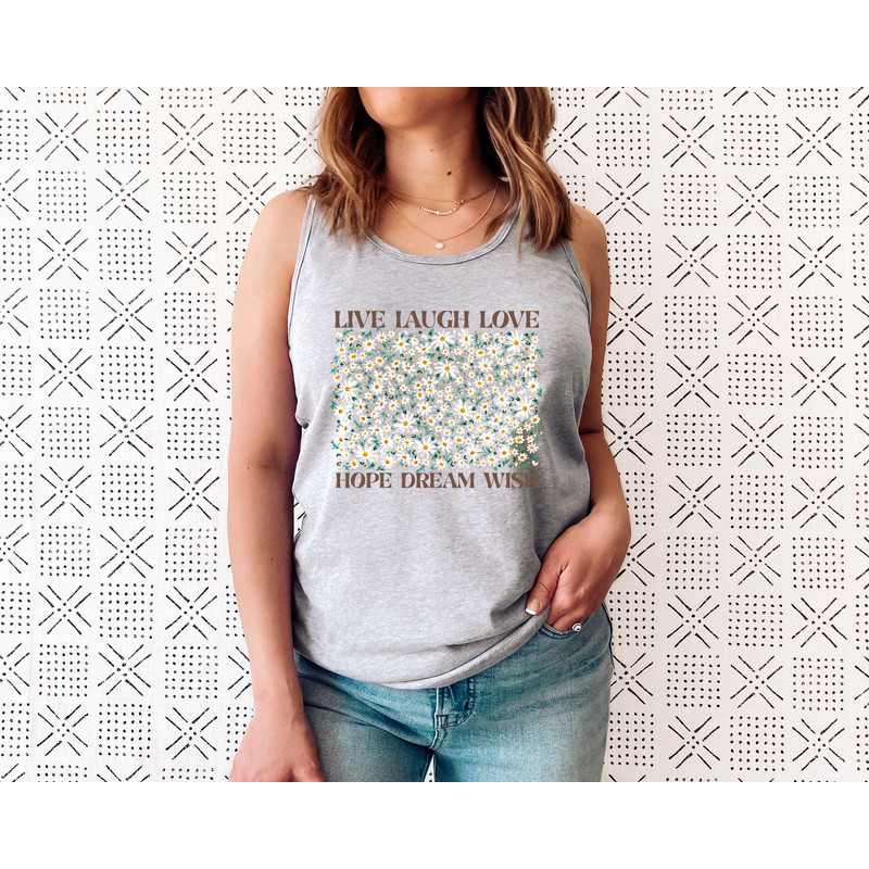 Flower Tank Top Shirt, Gift For Her, Flower Tank Aesthetic, Floral Graphic Tee, Floral Tank, Wild Flower Tank Top, Wildflower T-shirt - 6.jpg