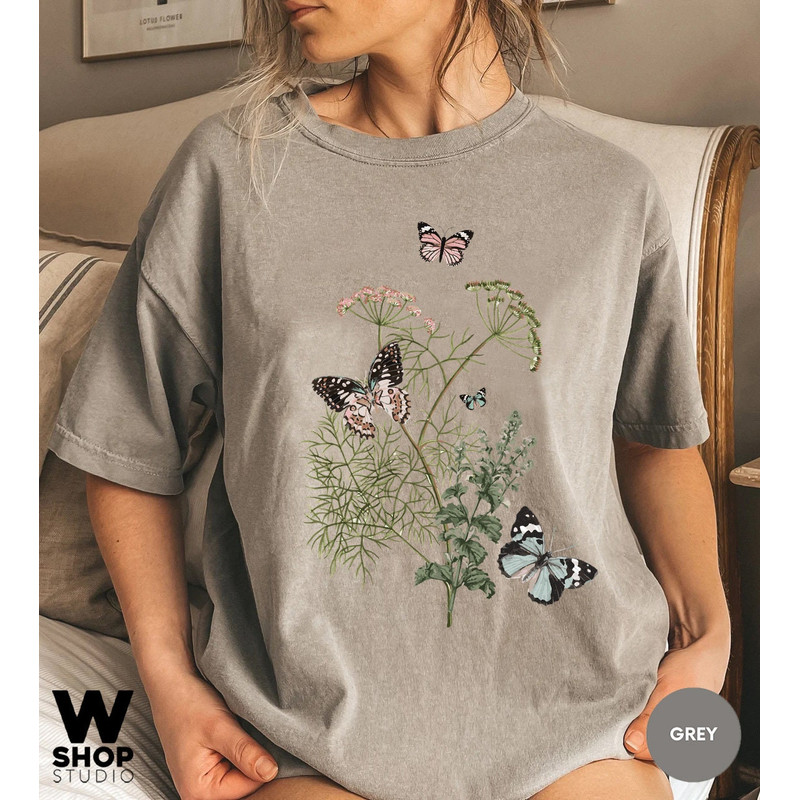 Flower t-shirt  Gift for her  Women trendy tshirt  Spring concept  Wild meadow flower nature tee  Floral Tee  Gardener Botanical Shirt - 3.jpg