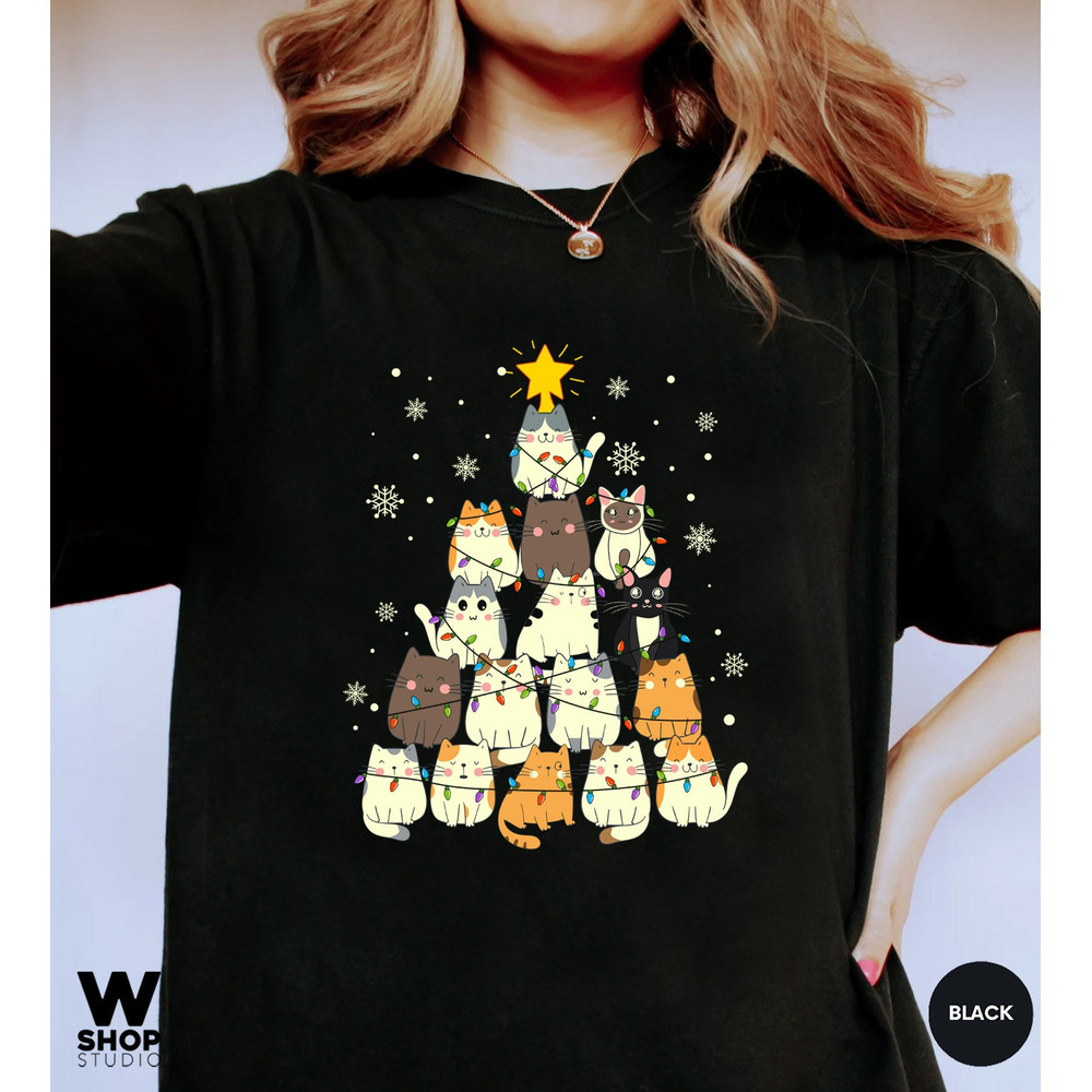 Funny Christmas Cat Shirt, Cat Lover Gift, cute Christmas Tee, Cat lover gift, Holiday graphic, Merry Christmas Tree Shirt, Cat owner tee - 2.jpg