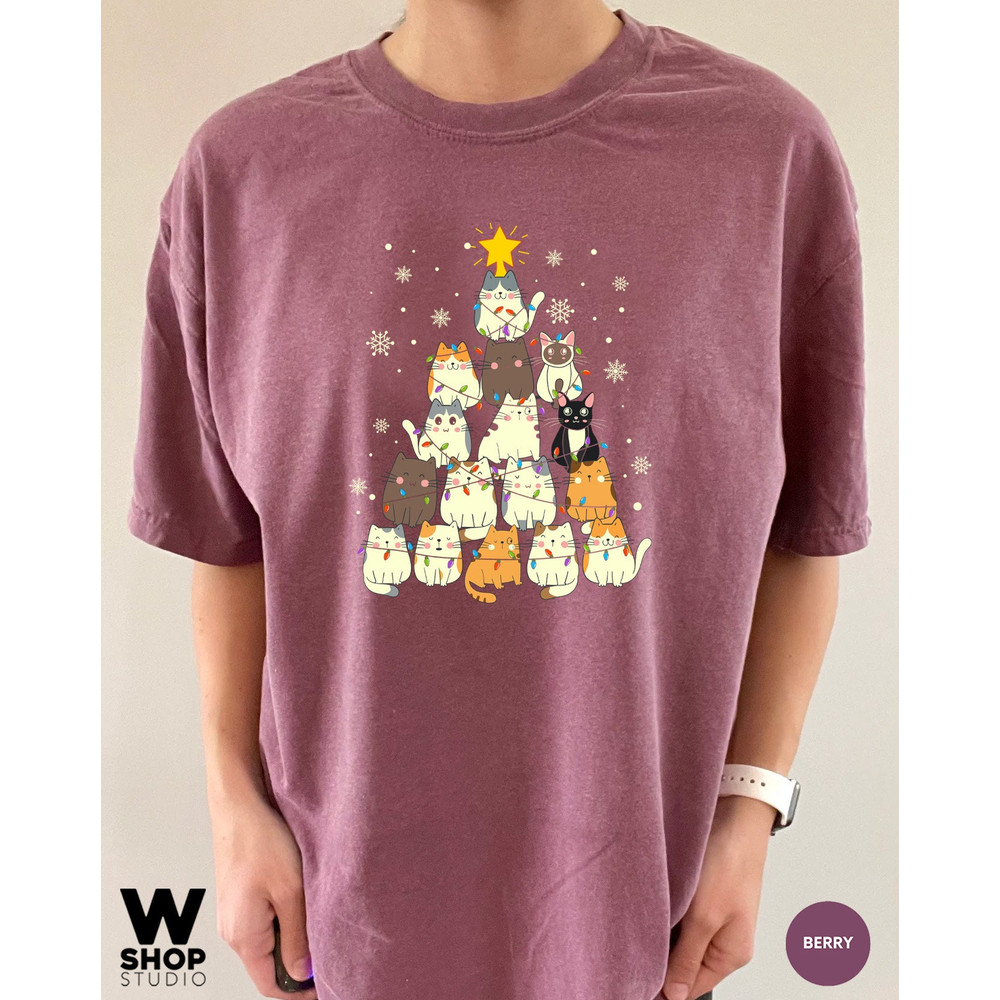 Funny Christmas Cat Shirt, Cat Lover Gift, cute Christmas Tee, Cat lover gift, Holiday graphic, Merry Christmas Tree Shirt, Cat owner tee - 3.jpg