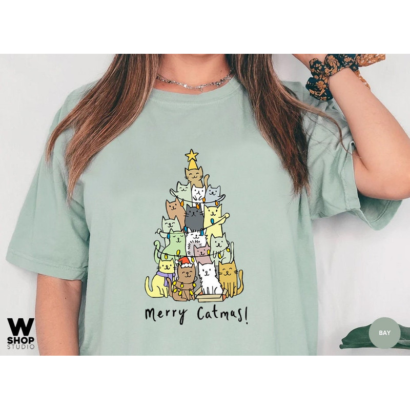Funny Christmas Cat Shirt, Cat Lover Gift, cute Christmas Tee, Cat lover gift, Holiday graphic, Merry Christmas Tree Shirt, Cat owner tee - 4.jpg