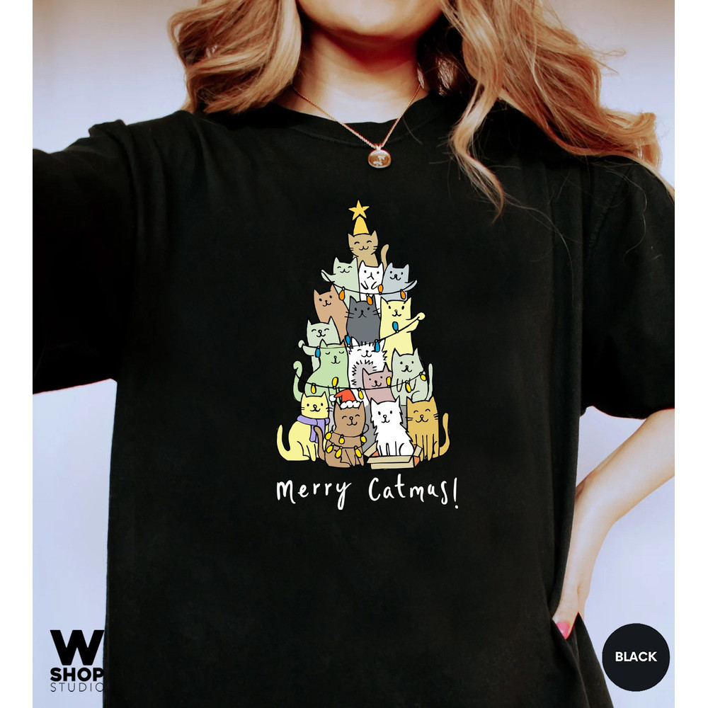 Funny Christmas Cat Shirt, Cat Lover Gift, cute Christmas Tee, Cat lover gift, Holiday graphic, Merry Christmas Tree Shirt, Cat owner tee - 5.jpg