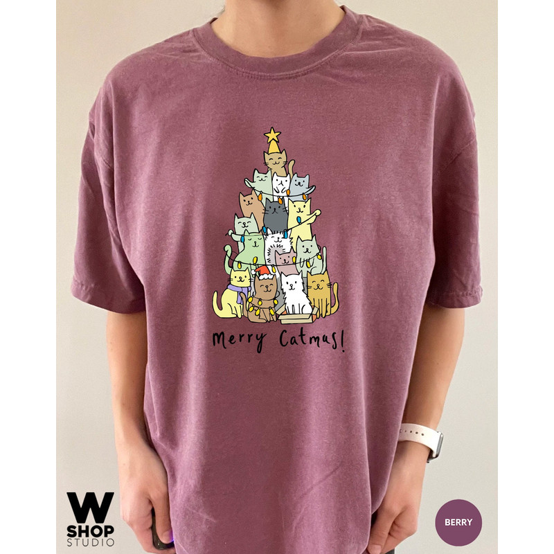 Funny Christmas Cat Shirt, Cat Lover Gift, cute Christmas Tee, Cat lover gift, Holiday graphic, Merry Christmas Tree Shirt, Cat owner tee - 6.jpg