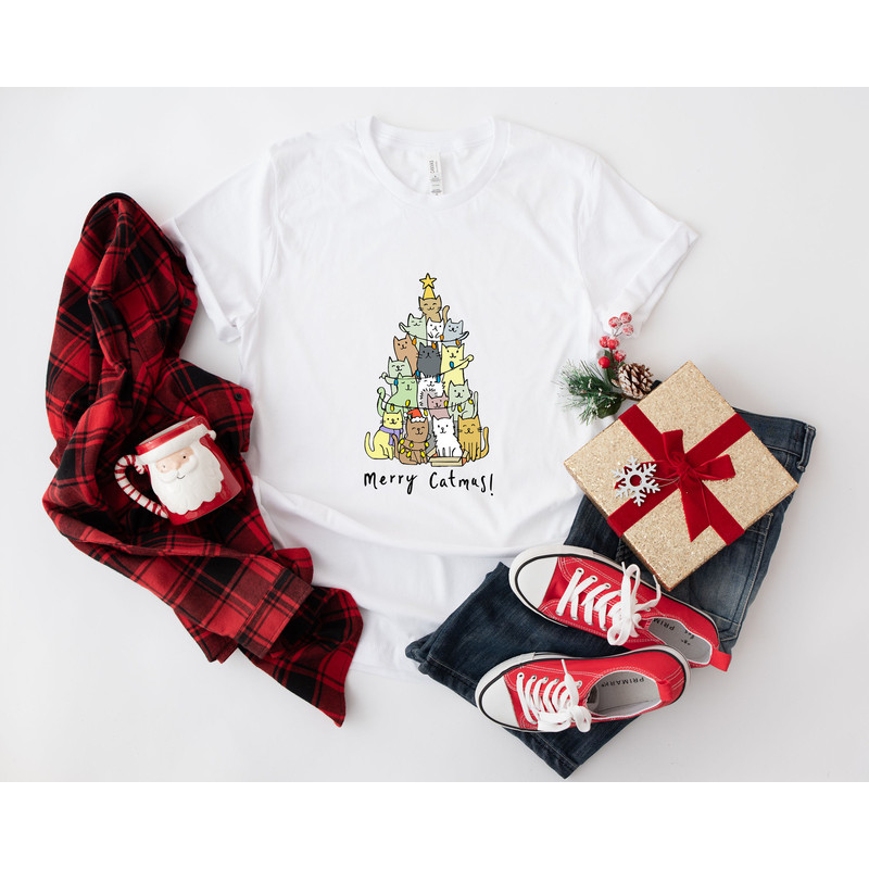 Funny Christmas Cat Shirt, Cat Lover Gift, cute Christmas Tee, Cat lover gift, Holiday graphic, Merry Christmas Tree Shirt, Cat owner tee - 5.jpg