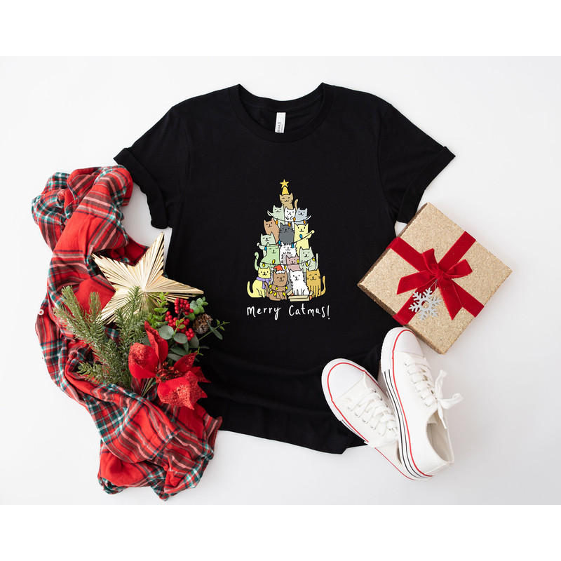 Funny Christmas Cat Shirt, Cat Lover Gift, cute Christmas Tee, Cat lover gift, Holiday graphic, Merry Christmas Tree Shirt, Cat owner tee - 6.jpg