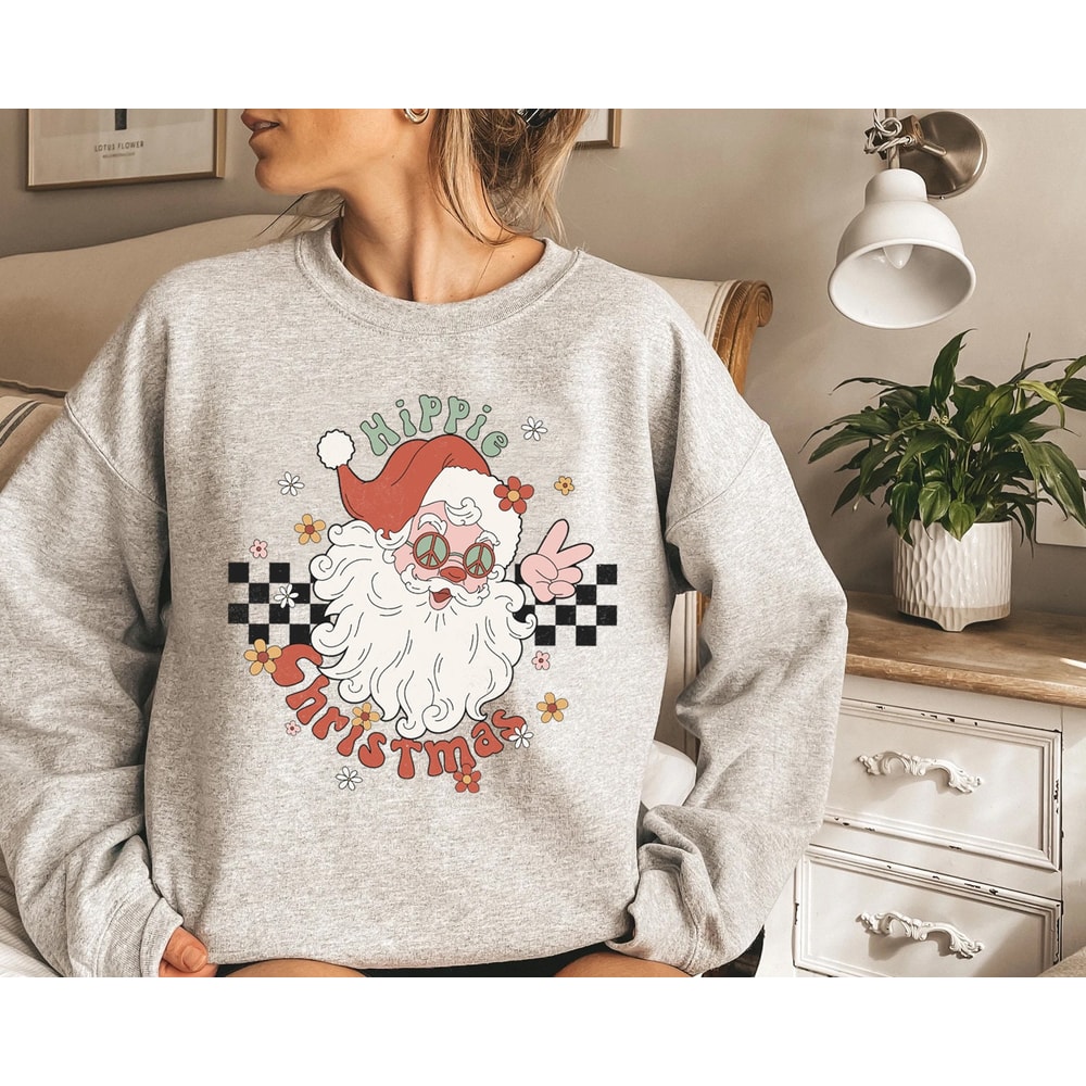 Funny Santa Sweatshirt, cute Christmas shirt for women, Christmas crewneck, graphic christmas tee, Santa shirt for women, xmas sweater - 3.jpg
