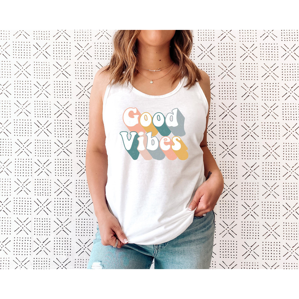 Good Vibes Tank, Peace Tank Top, Retro Tank, Kindness Tank, Vintage Shirt Tank, Sunshine, Hippie Tank, Retro Inspired Design - 5.jpg