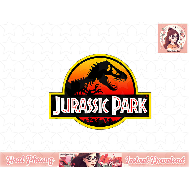 Jurassic Park Classic Logo Red & Orange Gradient png, instant download.jpg