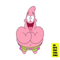 patrick svg, patrick star svg, patrick funny svg, spongebob svg, bob svg, cartoon svg, ai eps digital file