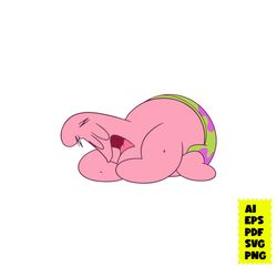 patrick svg, patrick star svg, patrick sleep svg, spongebob svg, bob svg, cartoon svg, ai eps digital file
