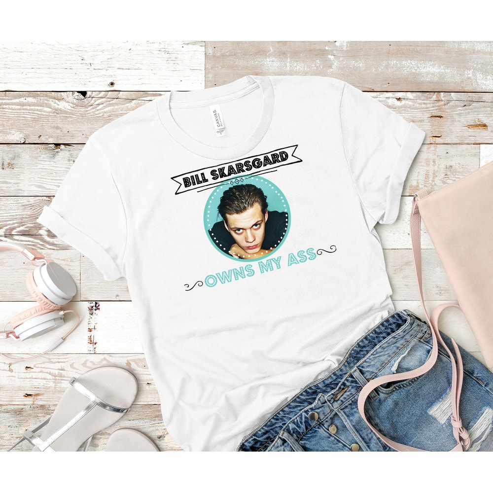 Mens My Favorite Bill Skarsgard Owns My Ass Gifts For Movie Fan Classic T-Shirt 100_White_White.jpg