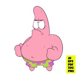 patrick svg, patrick star svg, friend svg, spongebob svg, bob svg, cartoon svg, ai eps digital file