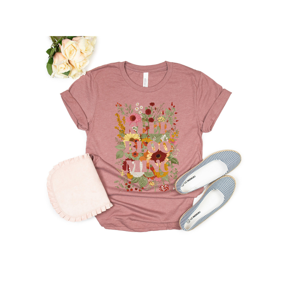 Keep Blooming Tee, Floral T-shirt, Bohemian Style Shirt, Butterfly Shirt, Trending Right Now, Women's Graphic T-shirt, Love Tee - 4.jpg