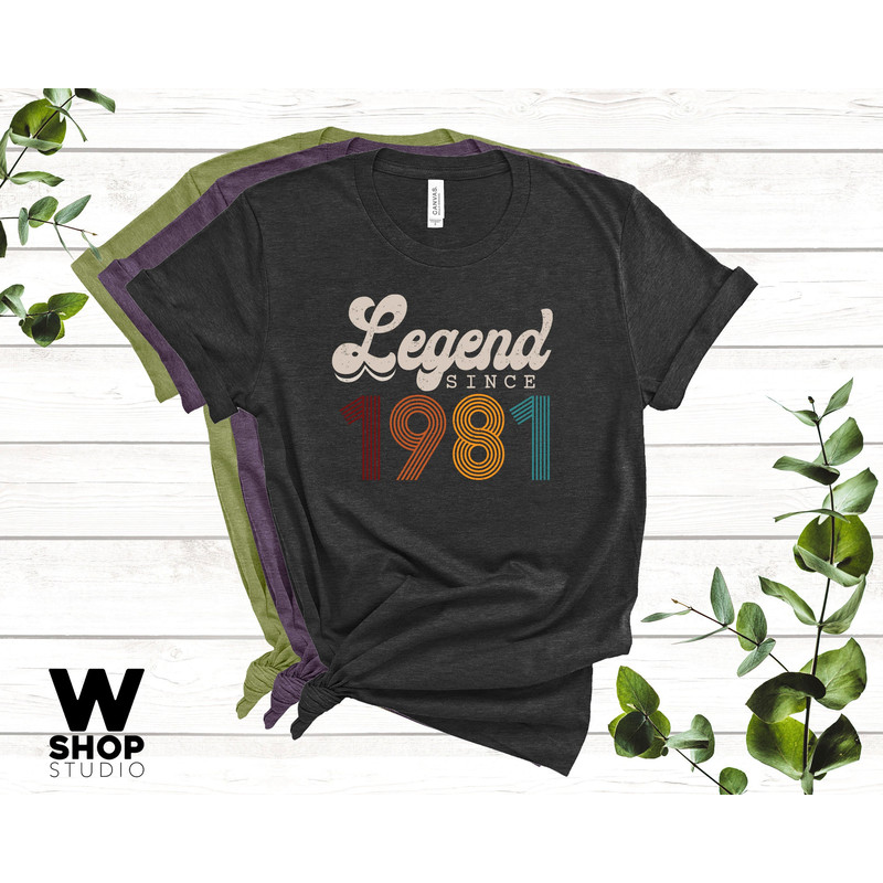 Legend Since 1981 T-Shirt, Vintage 40th Birthday Gift, 40th Birthday T-Shirt, 1981 40th Birthday Gift, 40th Birthday Idea, 1981 40th Gift - 1.jpg