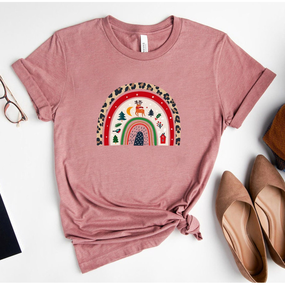 Merry Christmas Shirt, Christmas Rainbow T-shirt, Rainbow Shirt, Christmas Family Shirt, Merry Christmas Shirt, Christmas Gift, Holiday Gift - 2.jpg