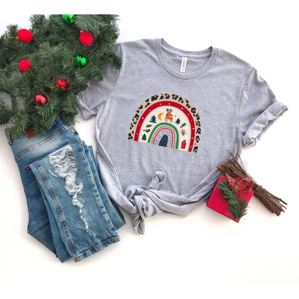 Merry Christmas Shirt, Christmas Rainbow T-shirt, Rainbow Shirt, Christmas Family Shirt, Merry Christmas Shirt, Christmas Gift, Holiday Gift - 4.jpg