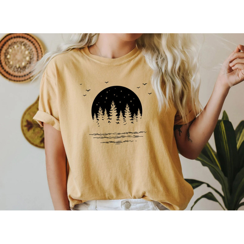 Moon Nature T Shirts for Women, adventure shirt, get outdoors graphic tee, travel t shirts, Forest hiking, mountains, Hiker Oversized Tee - 6.jpg
