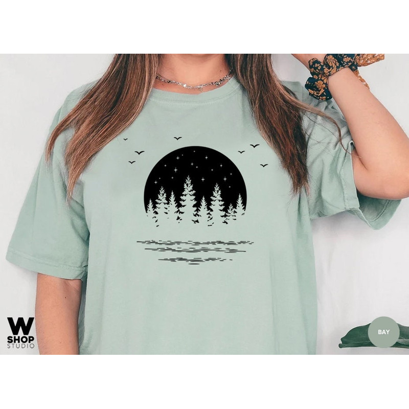 Moon Nature T Shirts for Women, adventure shirt, get outdoors graphic tee, travel t shirts, Forest hiking, mountains, Hiker Oversized Tee - 7.jpg