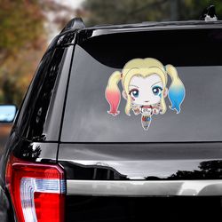 movie car decal, harley quinn sticker, harley quinn decal for car, movie sticker, harley quinn decal, movie decal