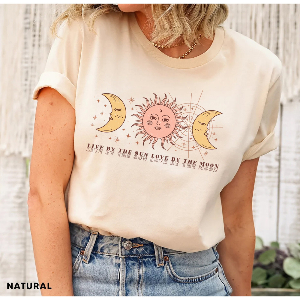 Mystic Moon And Sun Shirt, Mystical Moon Phase Shirt, Moon Phase T-Shirt, Boho Vintage Moon Shirt, Celestial Moon Shirt, Spiritual T-Shirt - 1.jpg