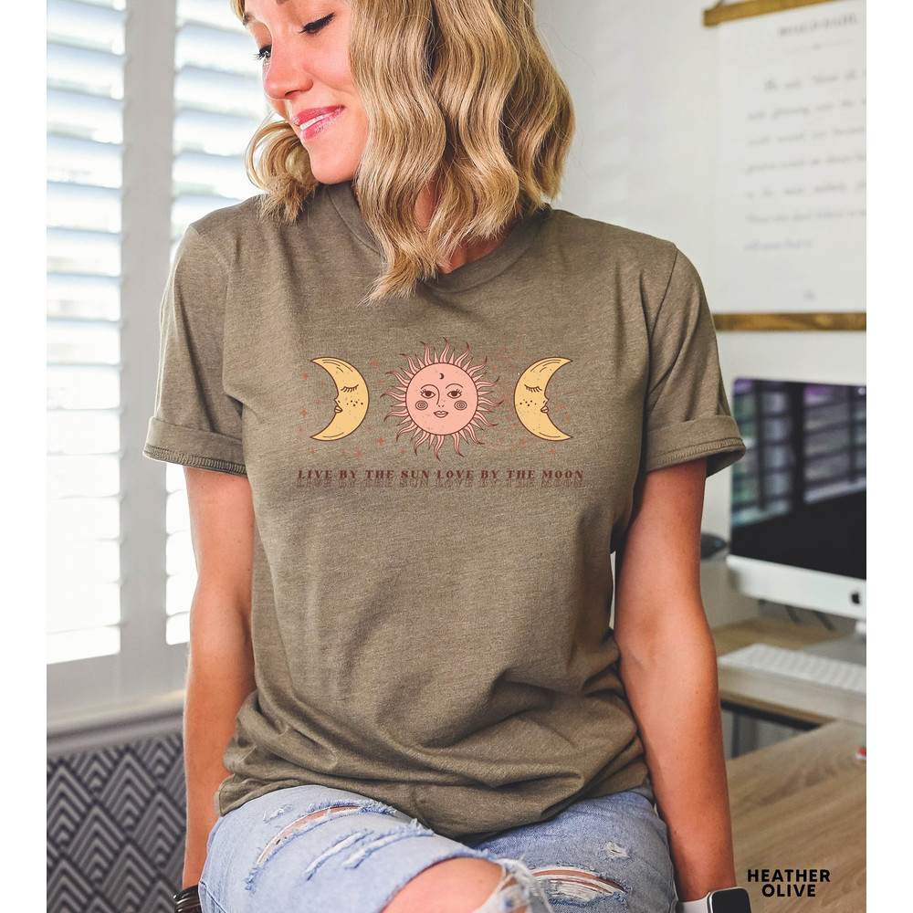 Mystic Moon And Sun Shirt, Mystical Moon Phase Shirt, Moon Phase T-Shirt, Boho Vintage Moon Shirt, Celestial Moon Shirt, Spiritual T-Shirt - 5.jpg