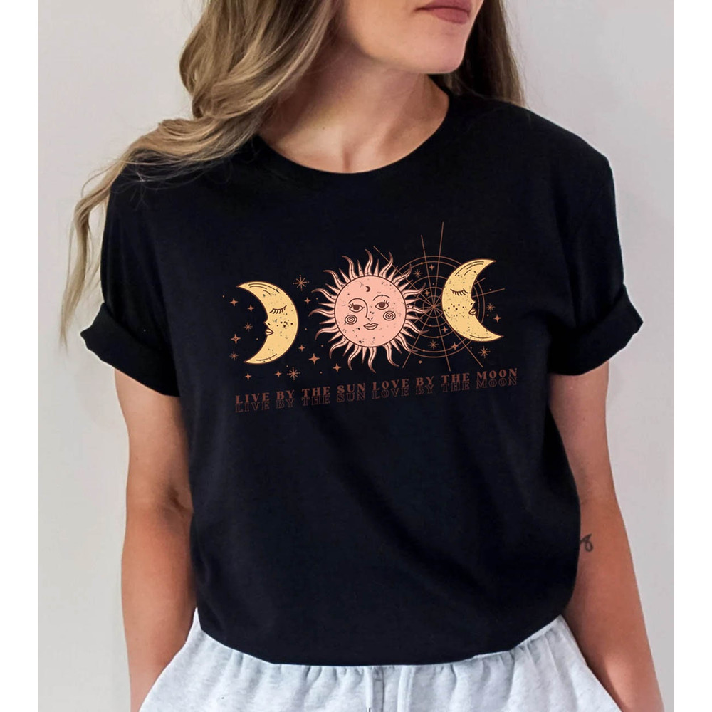 Mystic Moon And Sun Shirt, Mystical Moon Phase Shirt, Moon Phase T-Shirt, Boho Vintage Moon Shirt, Celestial Moon Shirt, Spiritual T-Shirt - 7.jpg